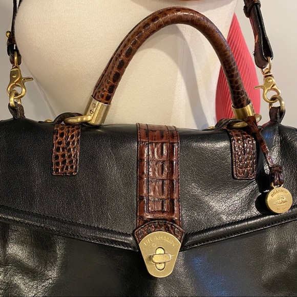 Brahmin leather satchel with croco trim - Picture 4 of 9